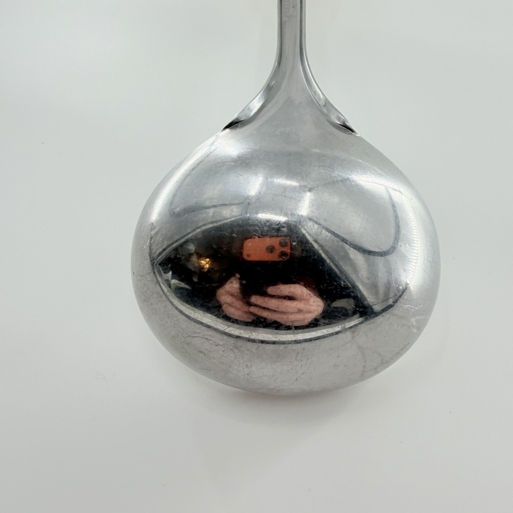 Vintage Pyrex Stainless Steel Soup Ladle White Handle 11.5" 80s 90s Kitchen Tool - Picture 6 of 8